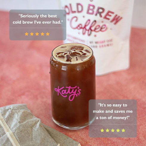 Drink Katy’s Cold Brew Coffee Packs, 6 Large Ready-to-Brew Pitcher Packets, Smooth & Delicious Dark Roast Coffee