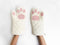 Cricket & Junebug Oven Mitts, Cat Paws - White and Pink.