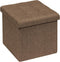 B FSOBEIIALEO Storage Ottoman Cube, Folding Toy Chest Footrest for Living Room Seat (12.6"X12.6"X12.6", Linen Brown)