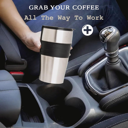 Mixpresso Personal Single Serve Coffee Maker & 14oz Travel Mug, Drip Small Coffee Maker with Auto Shut Off & Reusable