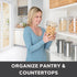 Oggi Clear Canister with Clamp Lid - 28 oz Airtight Food Storage Container for Kitchen & Pantry