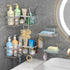 4-Pack Yazoni Corner Shower Caddy, Adhesive Shower Shelves with Soap Holder No Drilling, Rustproof Bathroom Shower