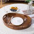 NAVORIX 17'' 13'' Counter Acacia Wood Serving Tray with Handles - x Round, Decorative Ottoman Trays for Breakfast, Home