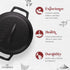 Cuisinel Cast Iron Dutch Oven - 3-Quart Deep Pot with Lid, Pan Scraper, Handle Covers for Indoor/Outdoor Cooking,