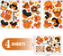 Mfault Hello Fall Cartoon Mouse Window Clings 4 Sheets, Autumn Pumpkin Doughnut Acorn Cupcake Stickers Decals Decorations, Maple Leaves Seasonal Home Kitchen Decor