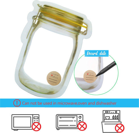 Candy Nut Bag, Set of 24 Reusable Mason Jar Bags, Ideal for Fresh & Leakproof Snack Storage