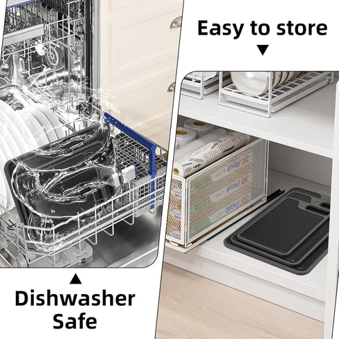4 Set Piece Plastic Cutting Board for Kitchen Dishwasher Safe,Food Safety, Non-Slip Design, Ideal for Meat