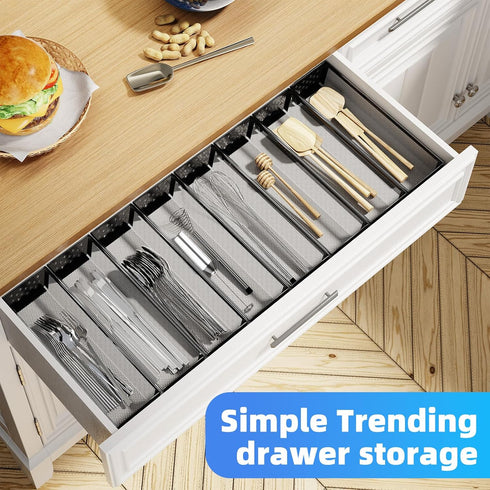 Simple Trending Silverware Drawer Organizer, 8 Pack Utensil Organizer for Large Kitchen Drawers