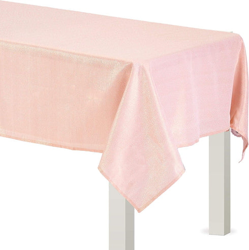 Elegant Stylish Rose Gold Metallic Tablecloth, 60" x 104", Perfect for Parties, Banquets, Everyday Use