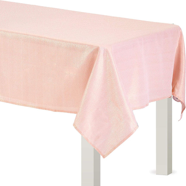 Elegant Stylish Rose Gold Metallic Tablecloth, 60" x 104", Perfect for Parties, Banquets, Everyday Use