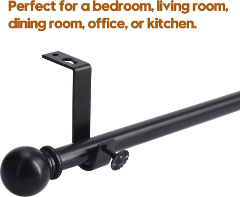 4 Pack Heavy Duty Ceiling Curtain Rod Bracket - Single Curtain Rod Holders for 1 Inch Drapery
