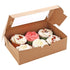 30-Set Cupcake Boxes with Inserts and Window, Brown Food Grade Kraft Holder for 6 Cupcakes, 9.4'' x 6.3'' x 3'', for