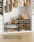 2-Tier Closet, 11.8 17.7 12.2 Inches, ULSA112BH01 SONGMICS Shoe Rack for Compact Metal Shoe Organizer Shelf