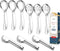 Teivio Stainless Steel Serving Utensils Set - Large 9-10" Spoons, 10" Slotted Spoons, 9" Tongs (Silver)