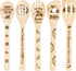 5Pcs Lemon Wooden Cooking Spoons Set - Summer Lemon Theme Kitchen Utensils, Natural Non-Stick Carve Burned Bamboo Spoon