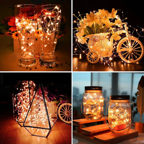 24 Pack 7ft 20 3 ZGWJ Halloween Fairy Lights Battery Operated, Mini LED Halloween Fairy String Lights Silver Wire Modes