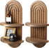 Wenqik 2 Pcs Boho Wall Shelf Rainbow Arch Wooden Floating Shelf Mid