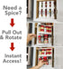 Cabinet Caddy Spice Rack Organizer for Cabinet - Slide & Rotate Kitchen Organizers - 2 Double-Decker Shelves - Non-Skid
