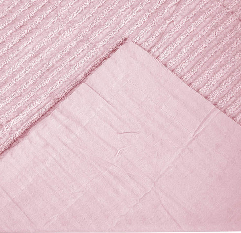 Better Trends Jullian Collection Standard Sham, 100% Cotton Tufted, Super Soft Lightweight, Pink Bold Stripes