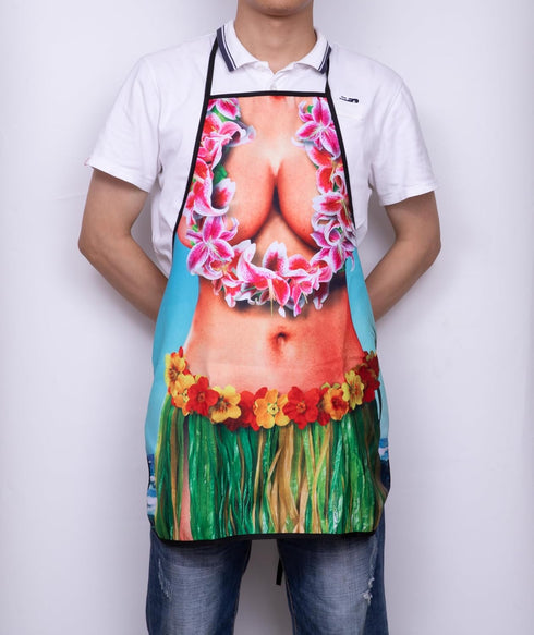 Funny Adult Bib Apron for Cooking, BBQ, Baking, Grilling - Kitchen Sexy Women Bikini Lady Comic Character Costume