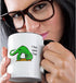 3dRose T Rex Hates Yoga Two Tone Mug, 11 oz - Black