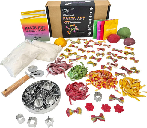Global Grub Pasta Art DIY Kit for Adults, Kids, TeensCreate Homemade Colored