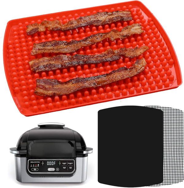 Air Fryer Reusable Liner Accessories for Ninja Foodi Grill 5-in-1 AG301, Heat Resistant Silicone Mat