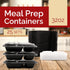 Reli. Meal Prep Containers 32 oz (25 Pack) 2 Compartment Meal Prep Containers Reusable, Microwave Safe | Plastic Togo Containers for Food | Meal Prep Container for Takeout, To Go, Leftover, Food Prep