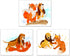 Fox and The Hound Set of 3 Poster Prints - Cute Watercolor Photos (8 inches x 10 inches)