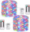 JMEXSUSS 2 Pack Multicolor Fairy Lights Battery Operated, Total 400 LED 132ft