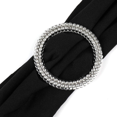 Tosnail 50 Pack Spandex Chair Sashes - Black Wedding Chair Decoration Party Covers