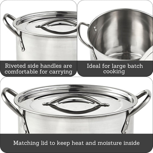 IMUSA 8 Quart Stainless Steel Stock Pot with Lid, Silver by Imusa