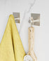 Paper Towel Holder Under Cabinet, SUS304 Stainless Steel, Self Adhesive or Wall Mounted (2 Towel Hooks, Silver)