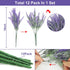 TURNMEON 12 Bundles Artificial Lavender Flowers, UV Resistant Faux Plastic Shrubs for Wedding Bouquet and Home Decor