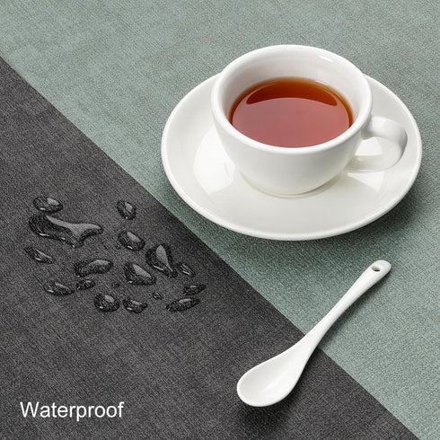 Chitomars 72 Inches 12 72 Inch) Table Runners Long, Dual-Sided Faux Leather Farmhouse Table Runner Waterproof Heatproof