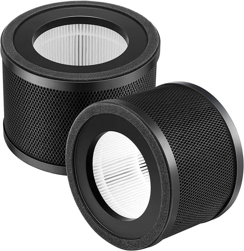 2 Pack HEPA Replacement Filter, Compatible with TaoTronics TT-AP001 and VAVA VA-EE014, 3-in-1 Filter