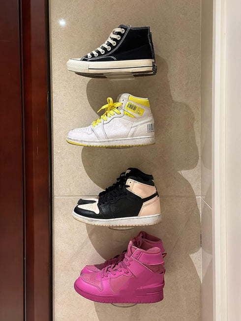 8 Pack,Levitating IEEK Floating Shoe Display Acrylic Shoe Shelf for Wall,Clear Wall Mounted Shoe Rack Sneaker Display