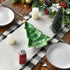 Artoid Mode Watercolor Buffalo Plaid Christmas Trees Table Runner, Merry Xmas Holiday Kitchen Dining Decoration 13 x