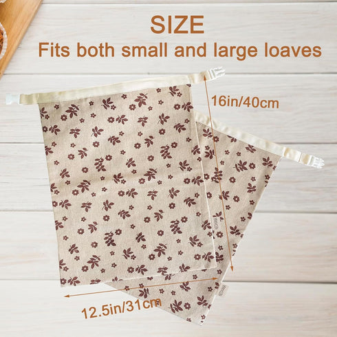 2 Pack Beeswax Bread Bags for Sourdough,Reusable Cotton Beeswax Bag for Homemade Bread,Freezer-Friendly & Freshness