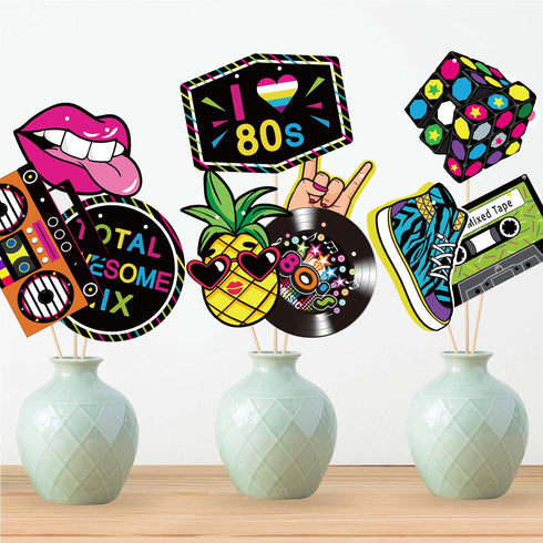 Blulu 80s Party Decorations, 80s Theme Birthday Party Supplies, Banners, Photo Booth Props, Hip Hop Backdrop