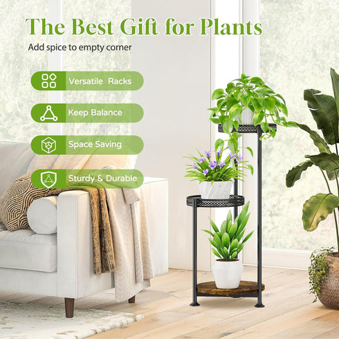3 Oppro Plant Stand Indoor Outdoor Clearance, Tier Metal Flower Shelf Pot Holder, Tall Multiple Plants Corner Rack