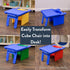 3-in-1 1-Pack, Children's Factory Cube Chair for Kids, Flexible Seating Classroom Furniture, Blue