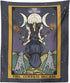 The Goddess Hecate Tarot Card Tapestry - Triple Moon Goddess of Witchcraft Hekate Wheel Wall Hanging (60" x 50")