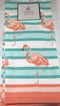 Decorative Set of Absorbent Kitchen Towels, Flamingos, 100% Cotton 18" x 28"