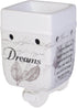 Elanze Designs Dream Bigger Actions Louder Faith Stronger Grey Leaves White Ceramic Stone Warmer