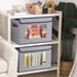 Fabric Storage Boxes - Storage Baskets for Shelves with Lids, Decorative Linen Closet Organizers Boxes, Small, Gray