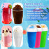Slushie Cup, 2 Pack Slushy Maker Cup, Frozen Magic Squeeze Cups for Juice, Milk, Yogurt, Ice Cream, DIY Smoothie