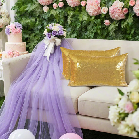 Poise3EHome 12x20inches Sequin Pillow Covers, Satin Decorative Pillow Cases for Throw Pillows, Christmas (Gold, 1PCS)