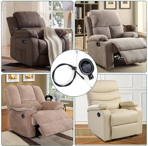 ICYANG Universal Oval Black Plastic Recliner Release Pull Handle - Fits Ashley and Major Brands