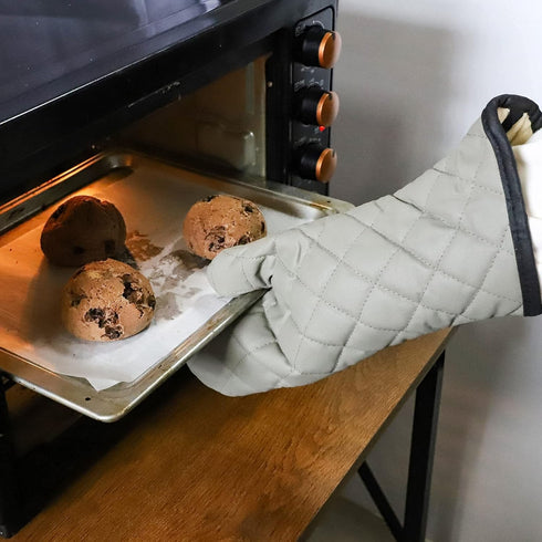 ARCLIBER Oven Mitts 1 Pair, Quilted Terry Cloth Cotton Lining, 16 Inch Heat Resistant Kitchen Gloves